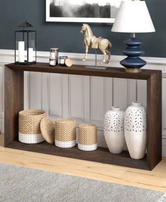 Osmond 55" Wide Rectangular Console Table in Alder Brown