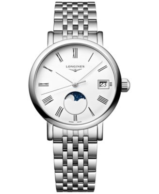 Longines - Women's Swiss Elegant Moonphase Stainless Steel Bracelet Watch 30mm