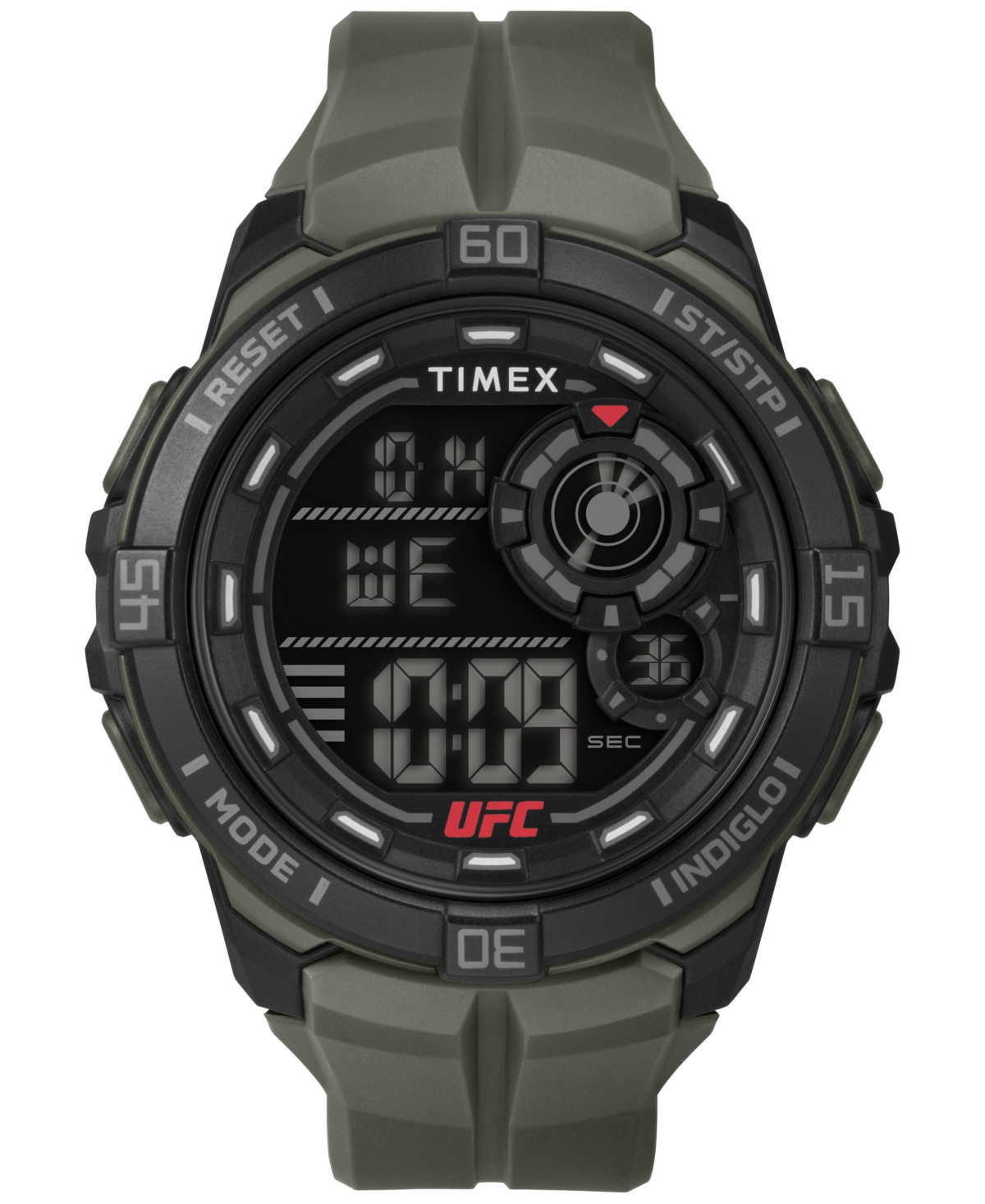 Shop Timex Men's Ufc Rush Digital Green Polyurethane Strap 52mm Round Watch