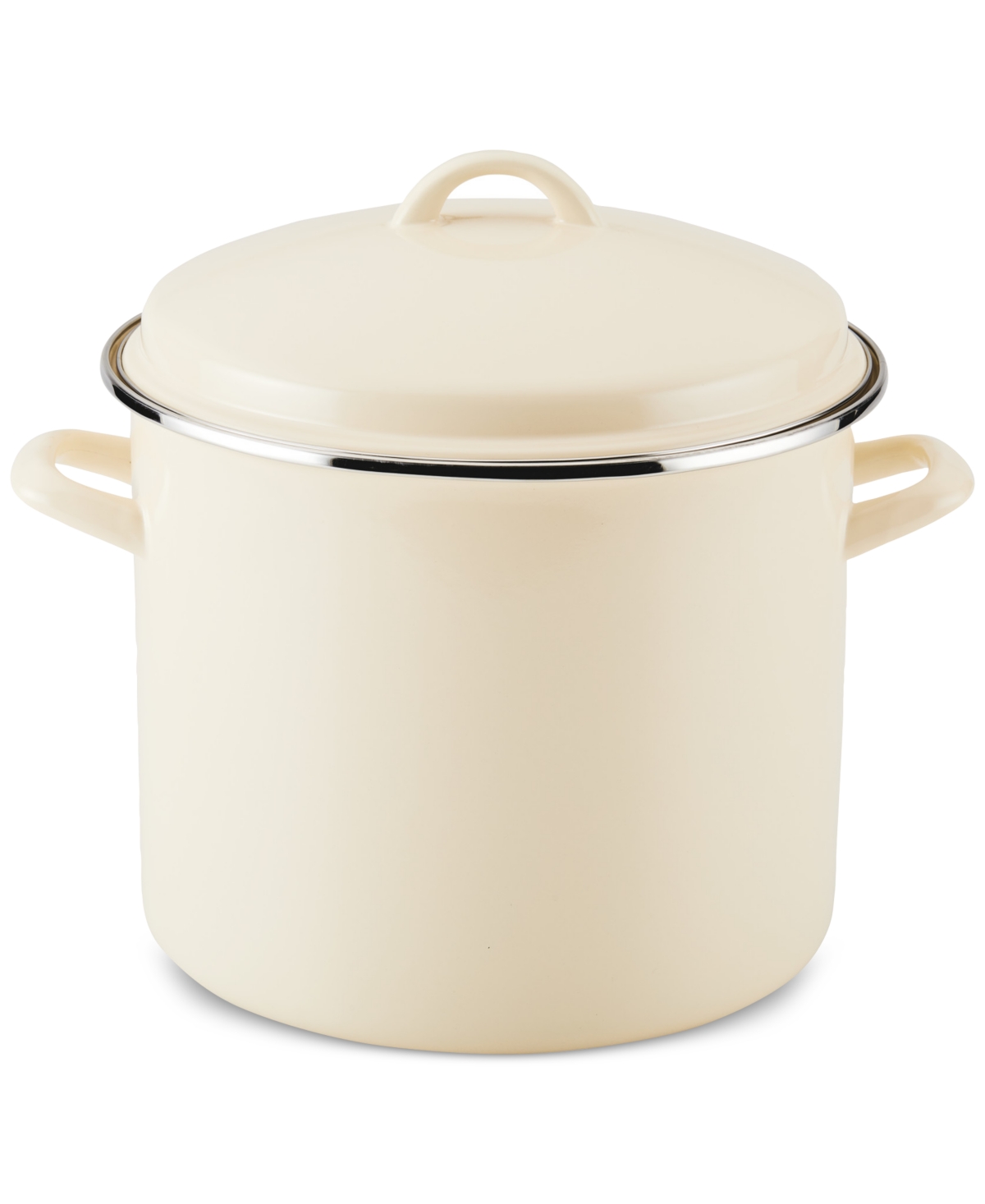 Rachael Ray Enamel On Steel 12-qt. Covered Stockpot In Neutral
