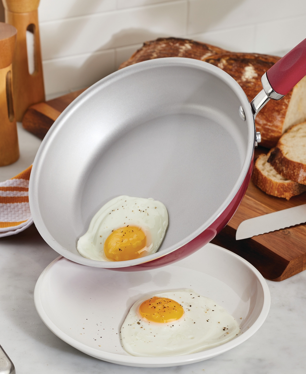 Rachael Ray Create Delicious Aluminum Nonstick 2-pc. Frypan Set In Red