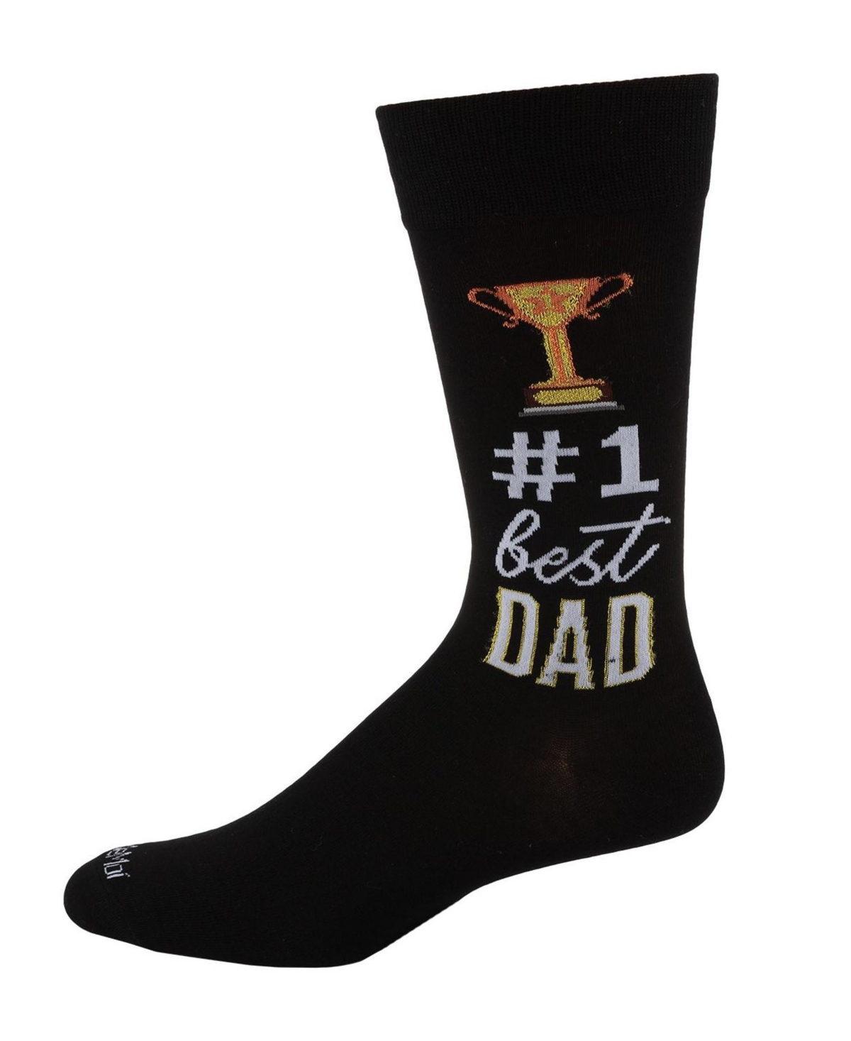 Men's 1 Dad Trophy Novelty Crew Sock - Black