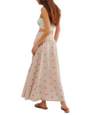 Free People Women's Real Love Cotton Embroidered Maxi Skirt - Macy's