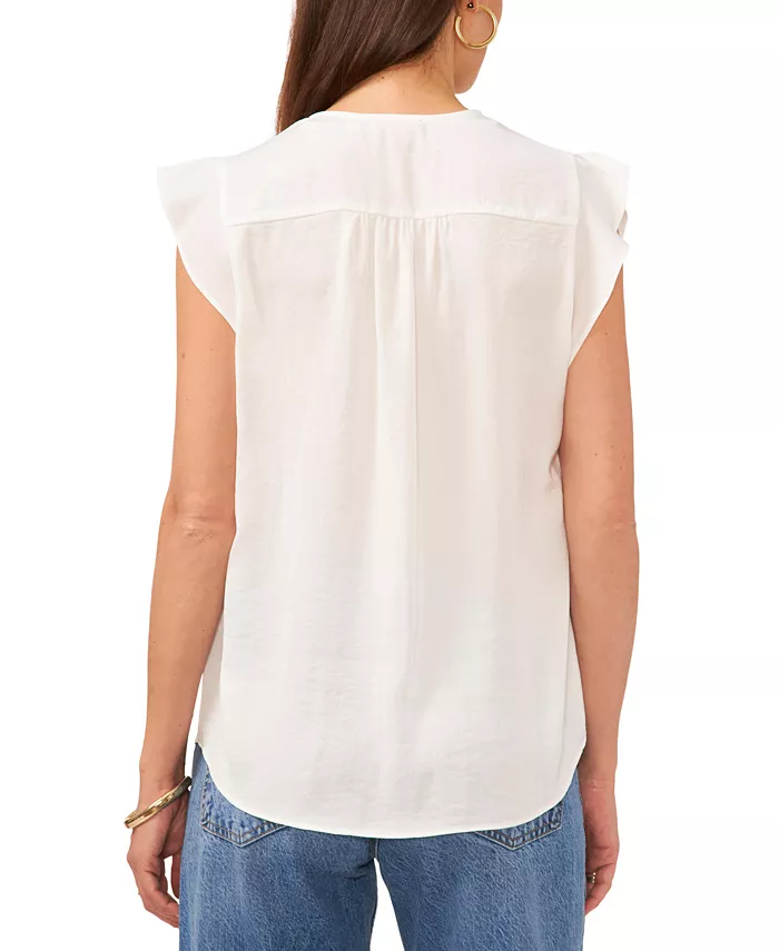 Women's V-Neck Short-Ruffle-Sleeve Top - thumbnail 3