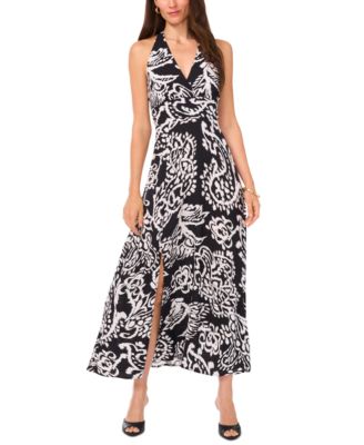 vince camuto printed halter dress Vince Camuto Petite Sleeveless Printed Halter Dress