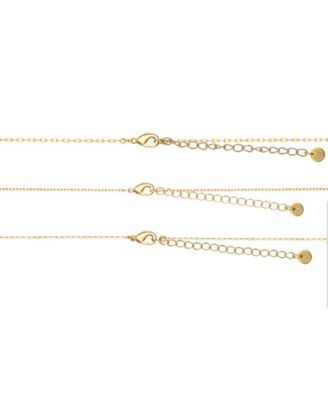 Cubic Zirconia Heart Y-Neck Layered Necklace Set