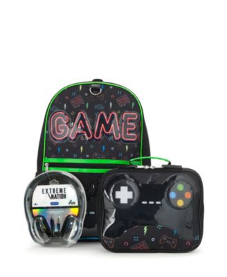 Boy's Game On Backpack Headphone Lunch Set
