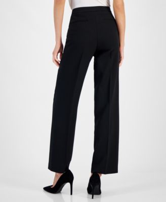 Tab-Waist, Straight-Fit Modern Dress Pants