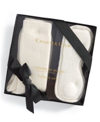 Charter Club Cashmere Sleep Mask + Socks Boxed Gift Set  display picture 1