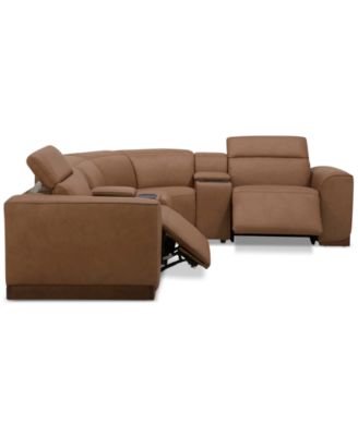 Lovro 6-Pc. Leather Sectional with 2 Power Motion Chairs & 2 Consoles, Created for Macy's