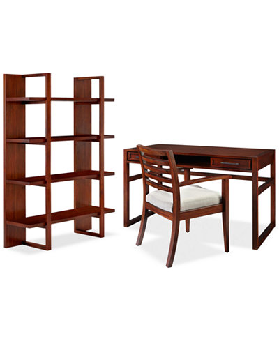 Battery Park 3 Piece Home Office Furniture Set with Open Bookcase