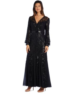 R & M Richards - Petite Sequined Gown