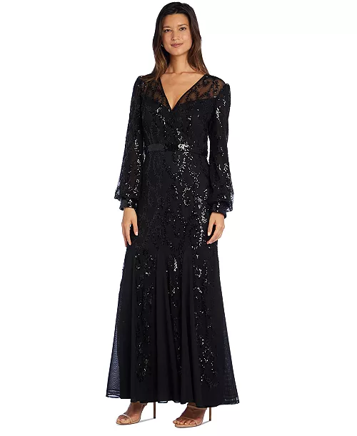 petite sequined gown