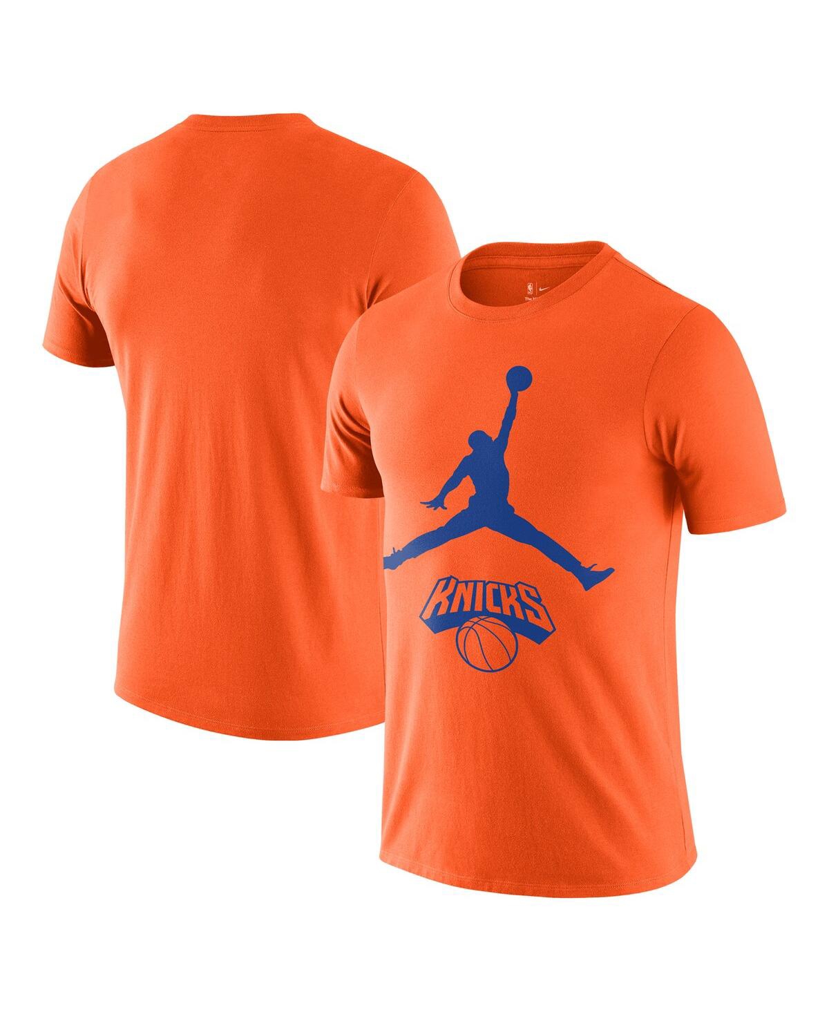 Nike Men's Orange New York Knicks Essential Jumpman T-Shirt - Orange