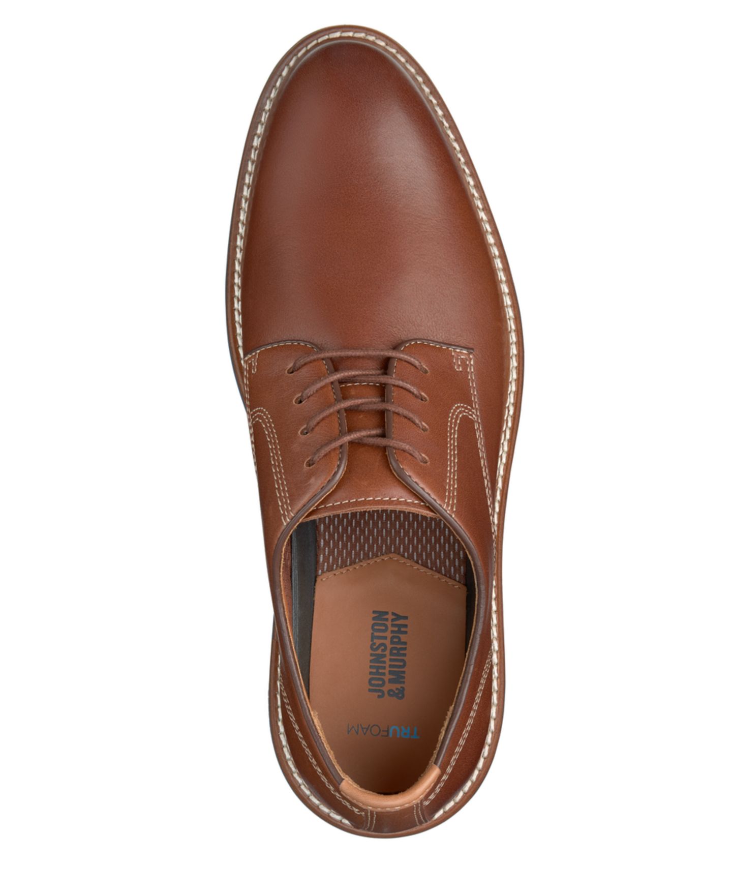Мужское платье Johnston & Murphy Upton Plain Toe Dress Casual Lace Up, цвет: Рыжевато-коричневый — фото 4