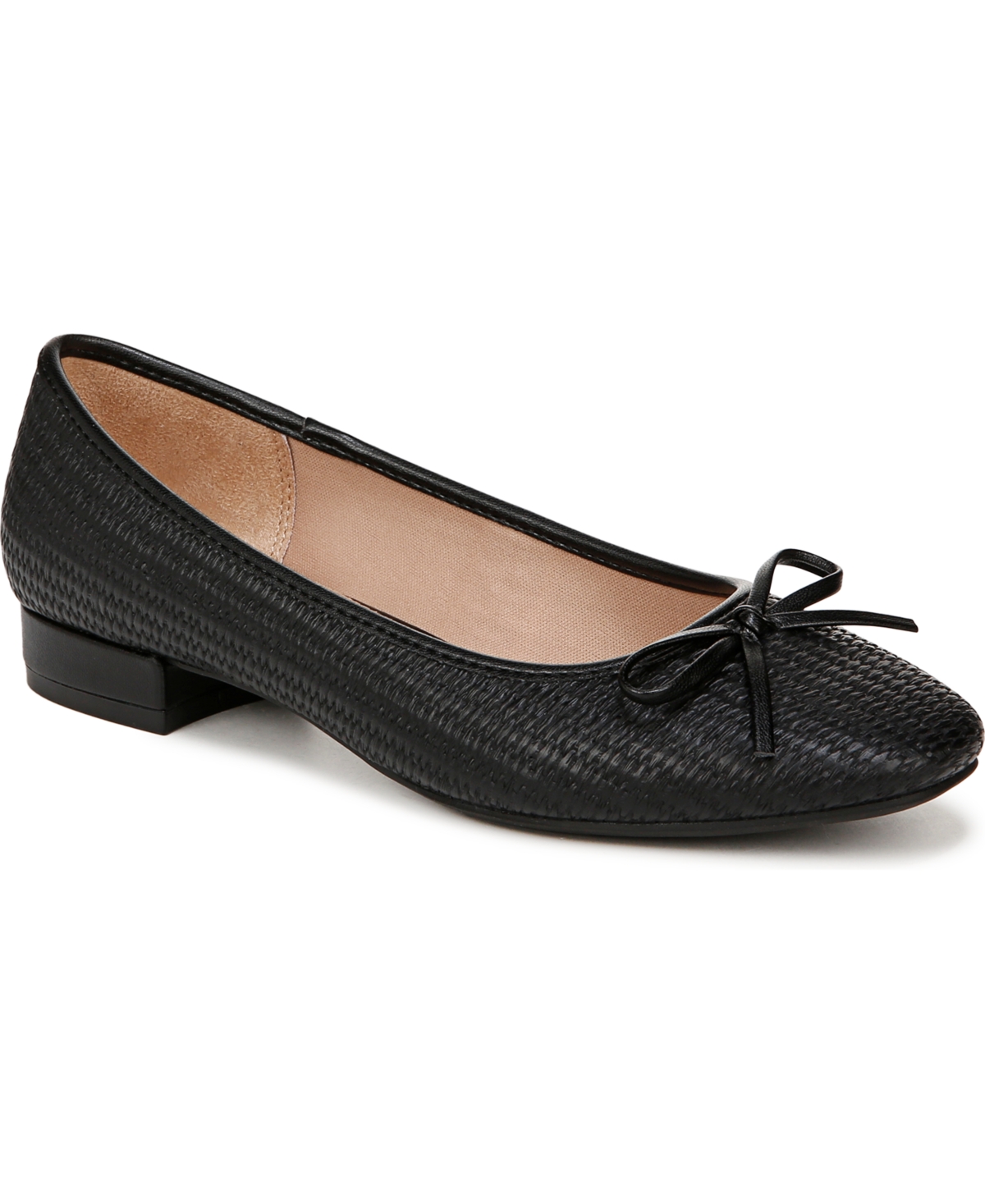 Shop Lifestride Cheers Woven Ballet Flats In Black Faux Leather