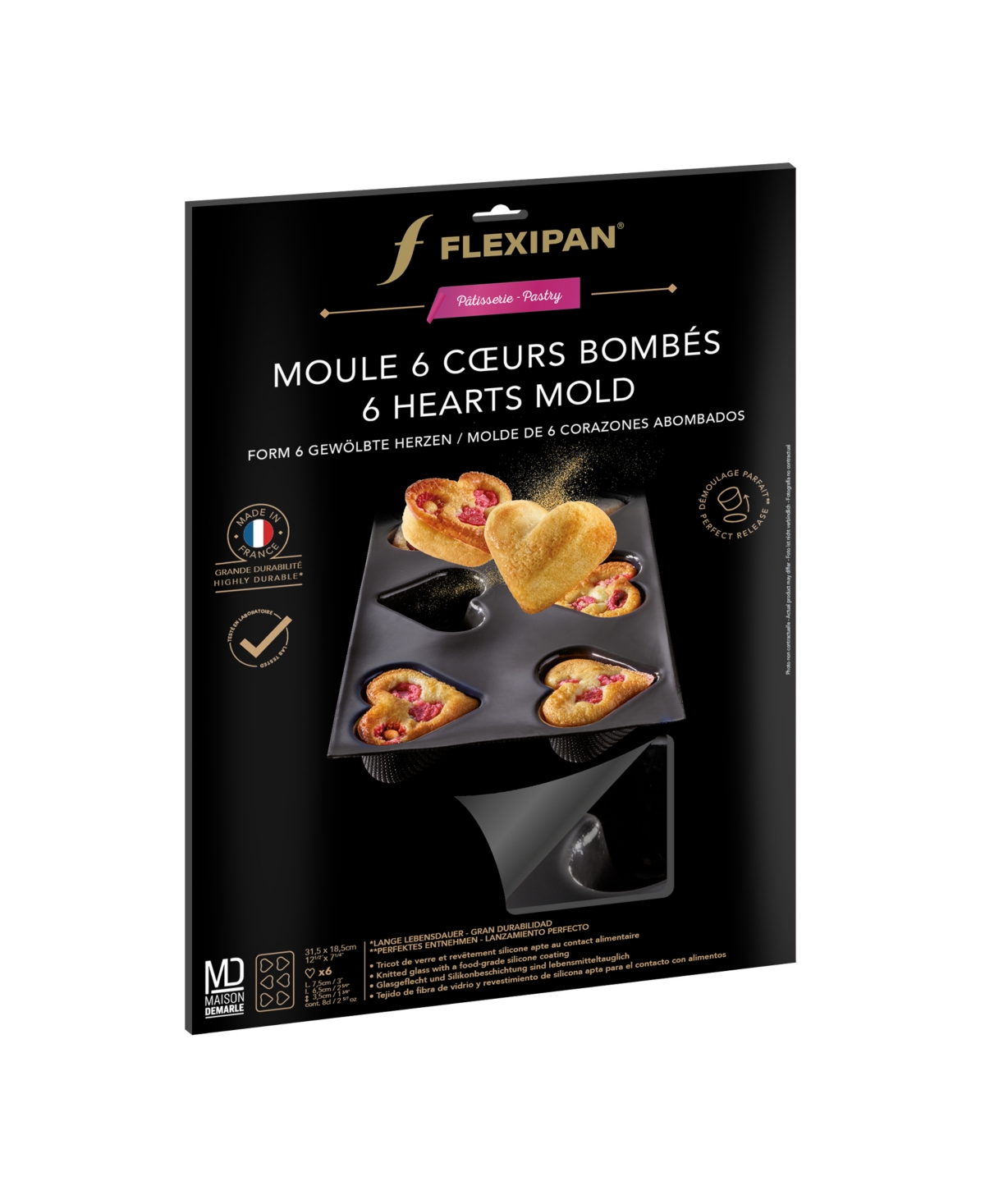 Flexipan Flexpan 6 Heart Mold In Black