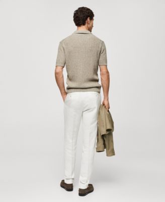 Men's Marbled Cotton Knit Polo Shirt