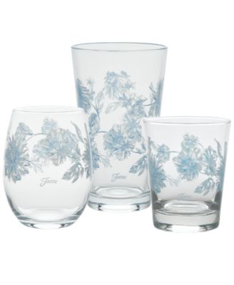 Botanical Floral Double Old Fashioned Glasses, Set of 4