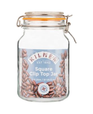 Set of 3 Square Clip Top Jars