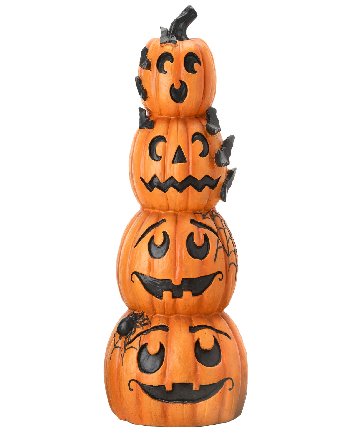 39" Stacked Smiling Jack-o-Lanterns Decoration, Halloween Collection - Orange