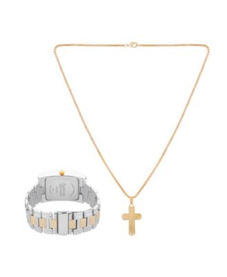 Men's Quartz Two-Tone Alloy Watch 36mm Gift Set