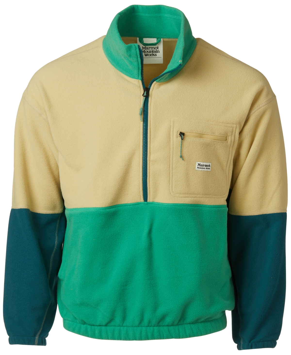 Marmot Men's Retro Rockin Colorblocked 1/2-Zip Sweatshirt -clover/dark Jungle