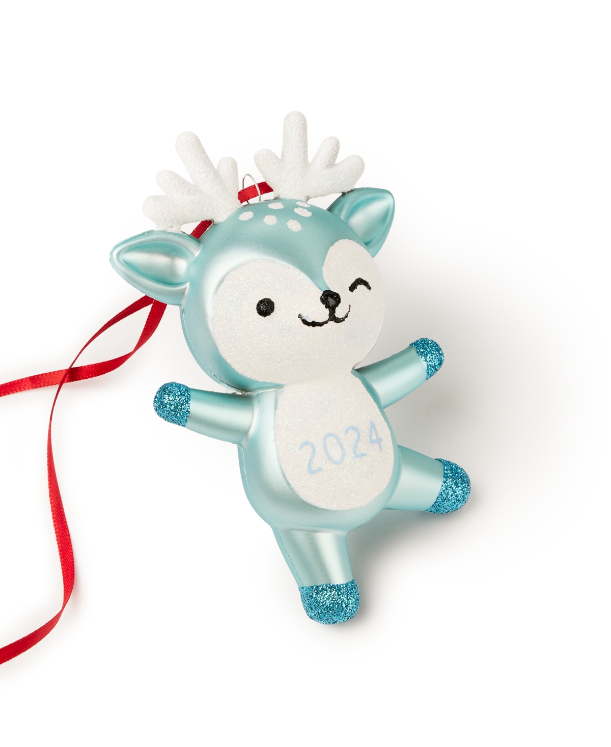 Holiday Lane Baby's First Blue Glass Deer Ornament, Exclusively At Macy's In No Color