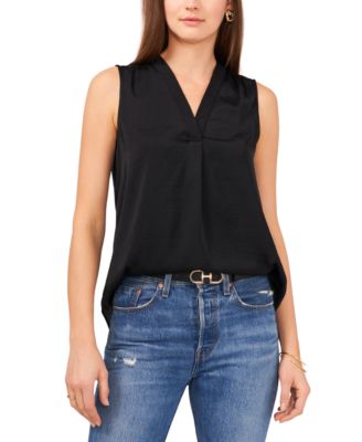 Vince Camuto Sleeveless newest V-Neck Linen Blouse Small