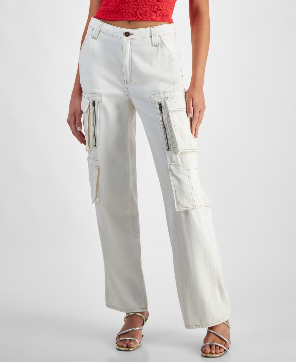 Guess Women's Kori High Rise Straight Leg Cargo Pants
