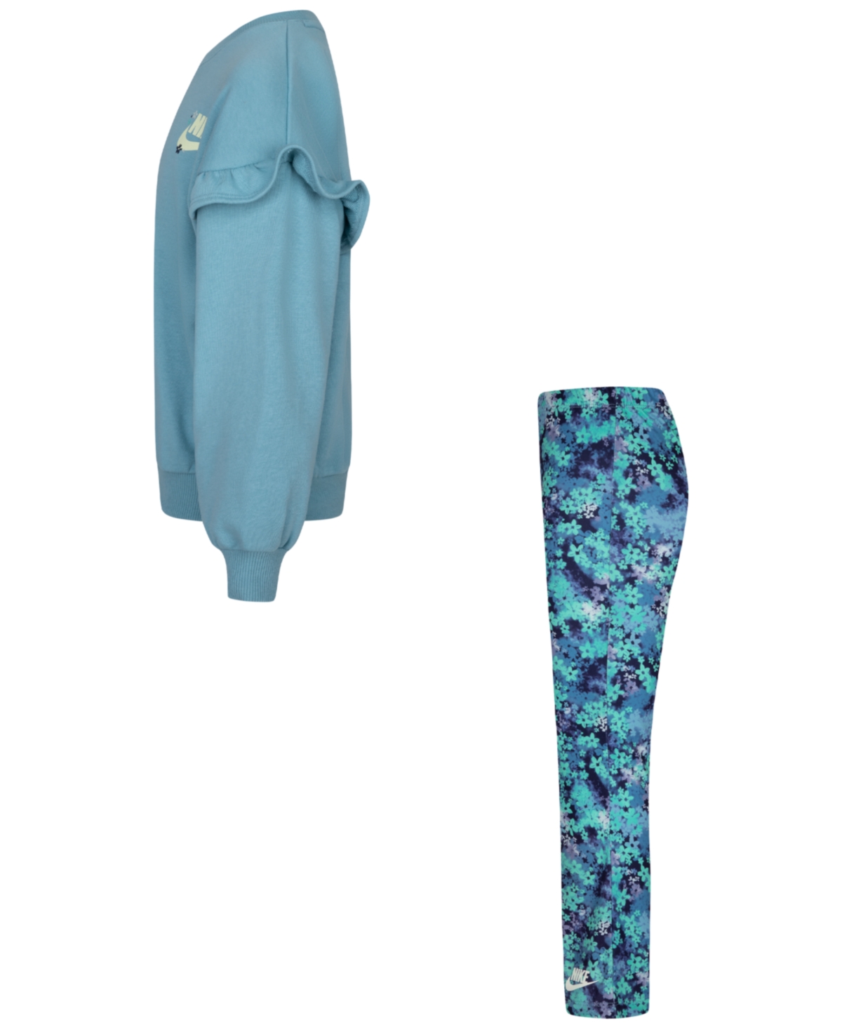 Nike Little Girls 2-Pc. Fresh Cut Ruffled Sweatshirt & Leggings Set - U90midnigh