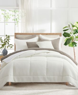 Home Mills Waffle Textured 3-Pc. Comforter Set, Full/Queen