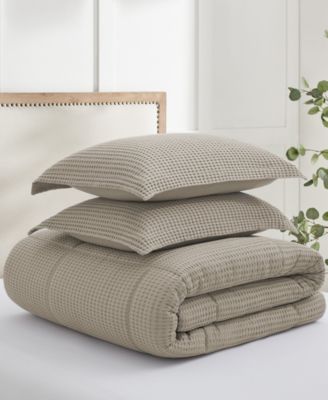 Mills Waffle Textured 3-Pc. Comforter Set, King/California King
