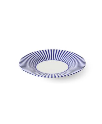Blue Italian Steccato Narrow Stripe Side Plates, Set of 4