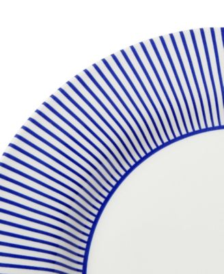 Blue Italian Steccato Dinner Plates, Set of 4