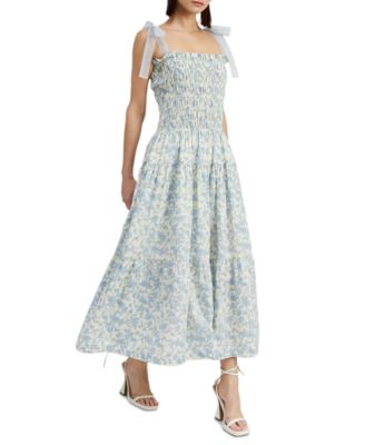 En Saison Women's Egret Organza Tie-Shoulder Maxi Dress - Macy's