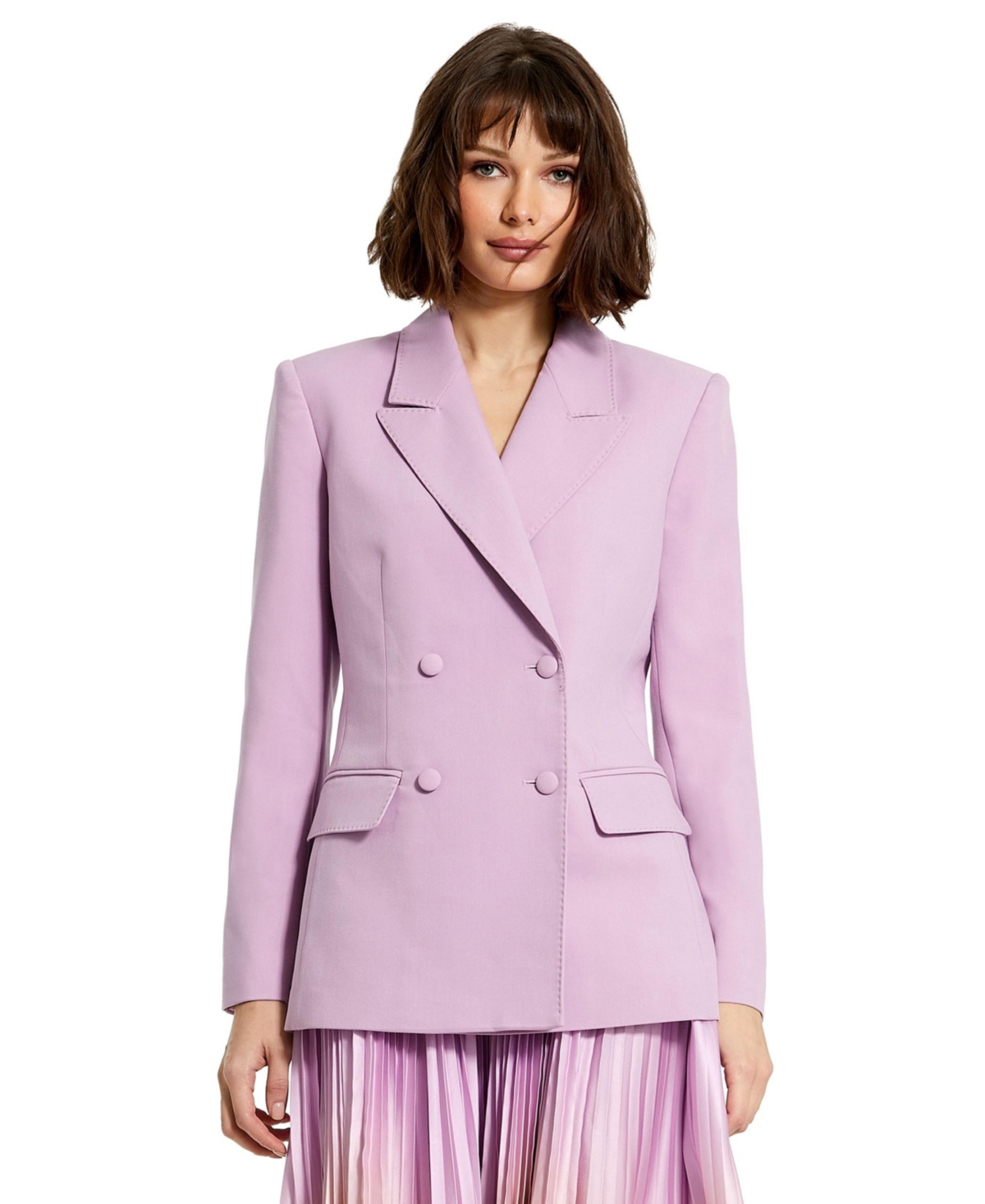 Women's Classic Crepe Double Breasted Blazer - Orchid