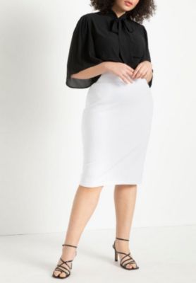 Women's Plus Size Neoprene Pencil Skirt