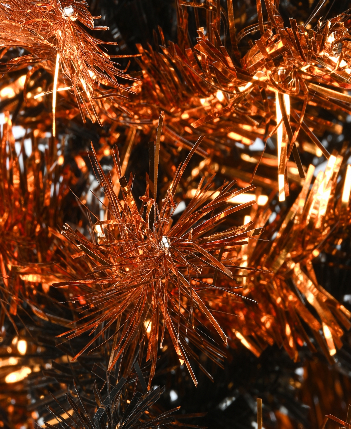 National Tree Company 24" Tinsel Tree, Black, Orange, Halloween Collection In Black