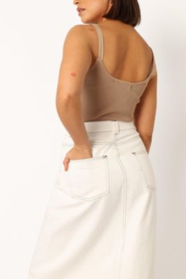 Women's Rana Denim Midi Skirt - White