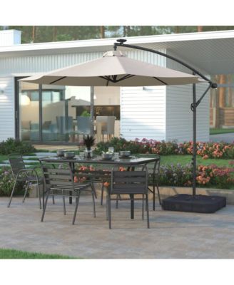 Harlan Weather And Impact Resistant Heavy Duty Universal Offset Umbrella Base With Built-In Wheels And Grooved Handles In Black