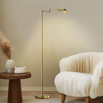 Leaf  Modern Pharmacy Reading LED Floor Lamp with Adjustable Neck (53")