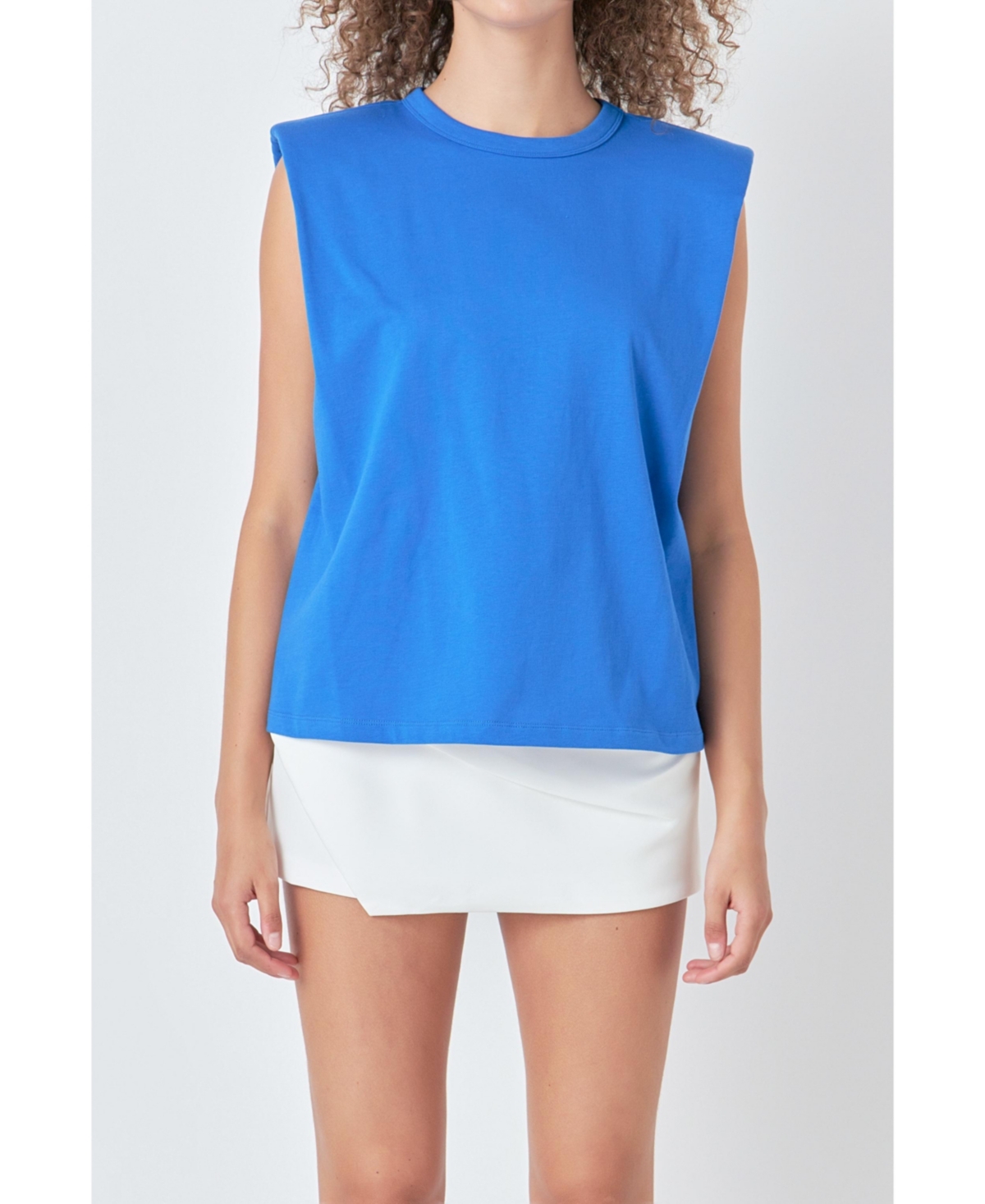 Women's Padded Shoulder T-Shirt - Cobalt blue