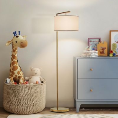 Montage Modern 60" LED Arc Floor Lamp with Fabric Drum Shade