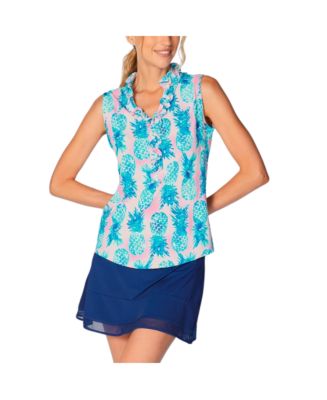 G Lifestyle Sleeveless Double Ruffle Top - Macy's