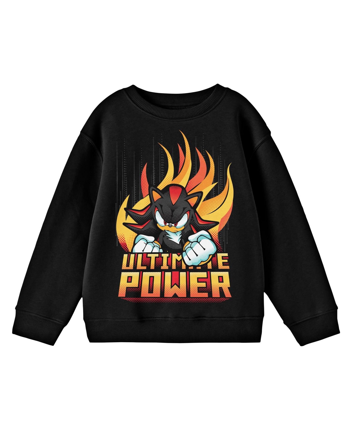 Boys Bioworld Knuckles "Ultimate Power" Youth Black Crew Neck Sweatshirt