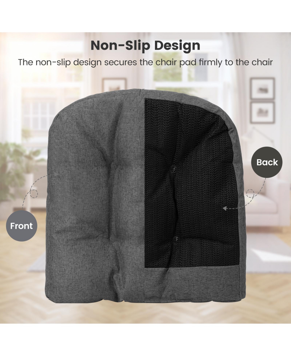 4 Pack U-Shaped Chair Pads with Polyester Cover