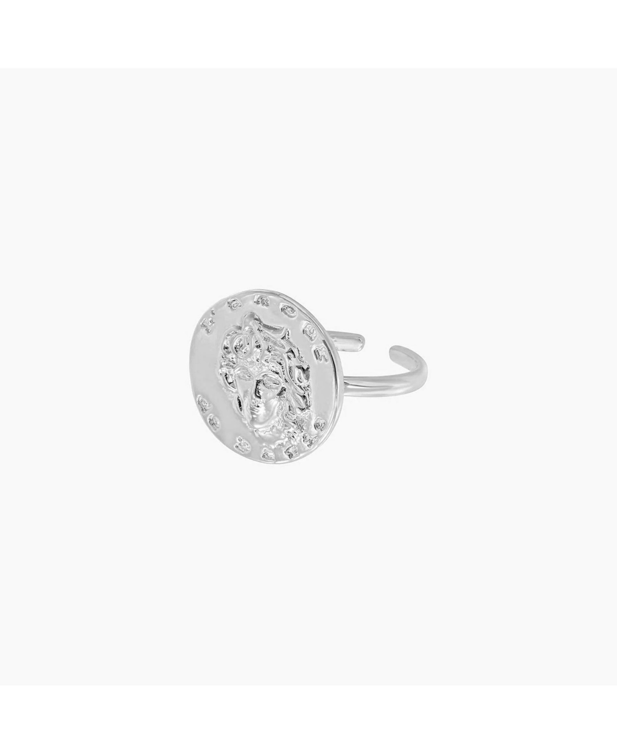 Maya Coin Adjustable Ring - Silver
