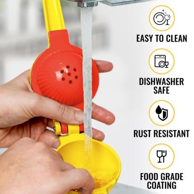 2-in-1 Metal Manual Lemon Squeezer – Sturdy Hand Juicer for Max Extraction