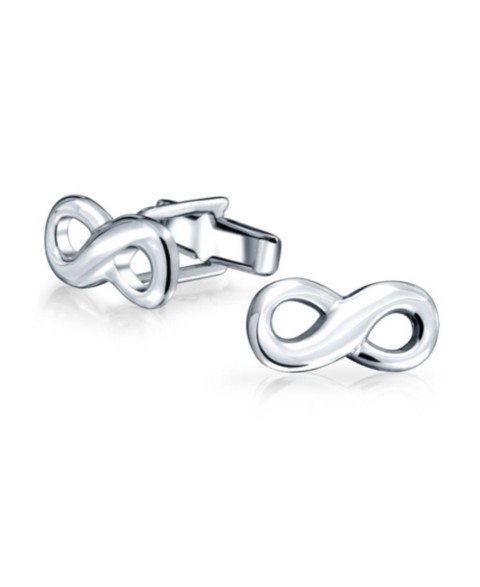 Мужские аксессуары Bling Jewelry .925 Sterling Silver Forever Love Infinity Cufflinks Groom Gift Hinge Back